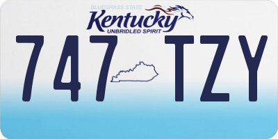 KY license plate 747TZY