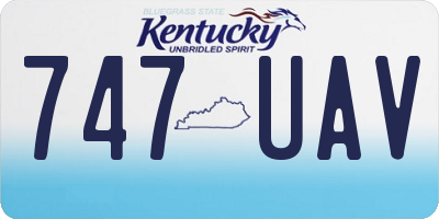 KY license plate 747UAV
