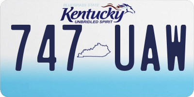 KY license plate 747UAW