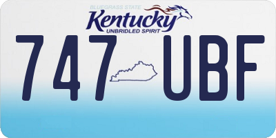 KY license plate 747UBF