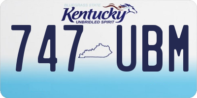 KY license plate 747UBM