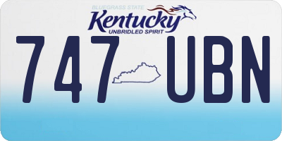 KY license plate 747UBN