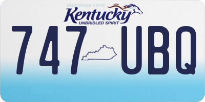KY license plate 747UBQ