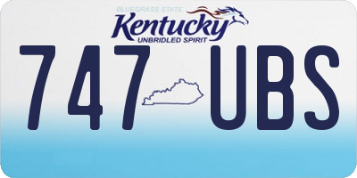 KY license plate 747UBS