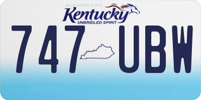 KY license plate 747UBW