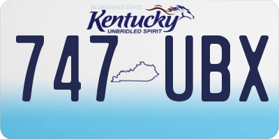 KY license plate 747UBX
