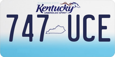 KY license plate 747UCE