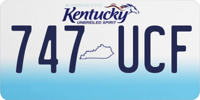 KY license plate 747UCF