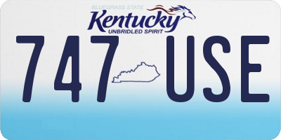KY license plate 747USE