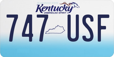 KY license plate 747USF