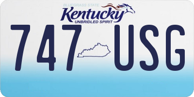 KY license plate 747USG