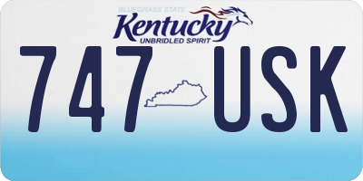 KY license plate 747USK