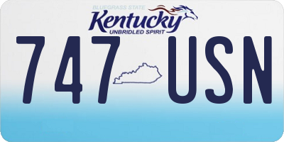 KY license plate 747USN