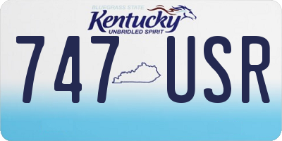 KY license plate 747USR