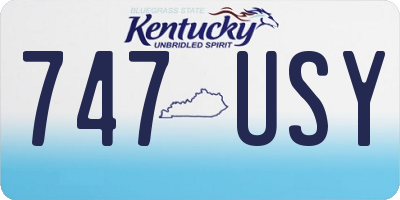 KY license plate 747USY