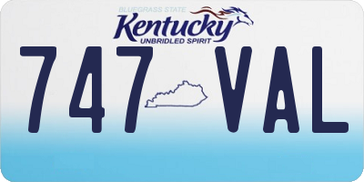 KY license plate 747VAL