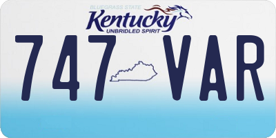 KY license plate 747VAR
