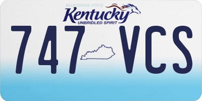 KY license plate 747VCS