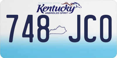 KY license plate 748JCO