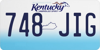 KY license plate 748JIG