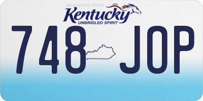 KY license plate 748JOP