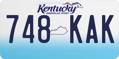 KY license plate 748KAK