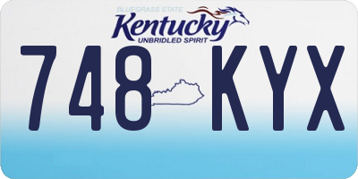 KY license plate 748KYX
