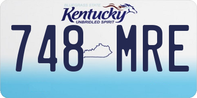 KY license plate 748MRE