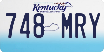 KY license plate 748MRY