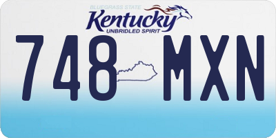 KY license plate 748MXN