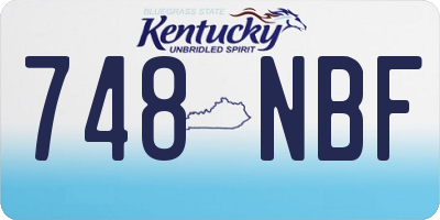 KY license plate 748NBF