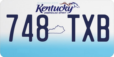KY license plate 748TXB
