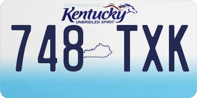 KY license plate 748TXK
