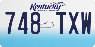 KY license plate 748TXW