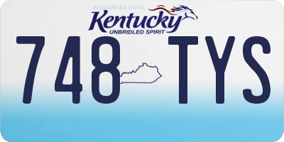 KY license plate 748TYS