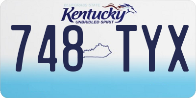 KY license plate 748TYX