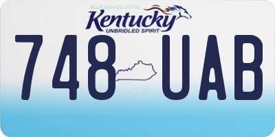 KY license plate 748UAB