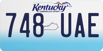 KY license plate 748UAE