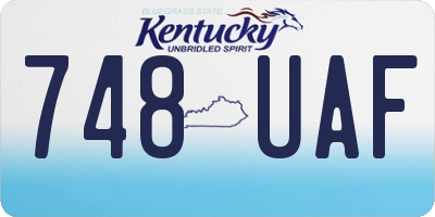 KY license plate 748UAF