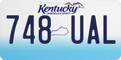 KY license plate 748UAL
