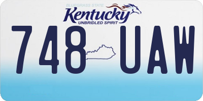 KY license plate 748UAW
