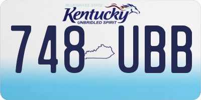 KY license plate 748UBB