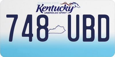 KY license plate 748UBD