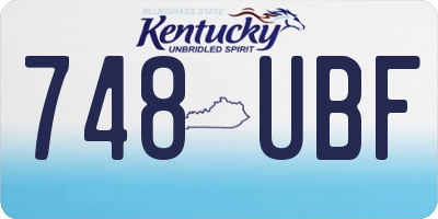 KY license plate 748UBF