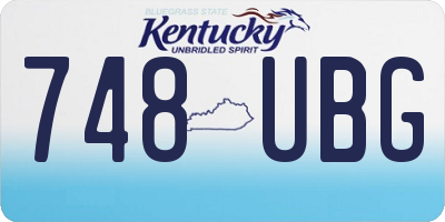KY license plate 748UBG