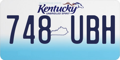KY license plate 748UBH