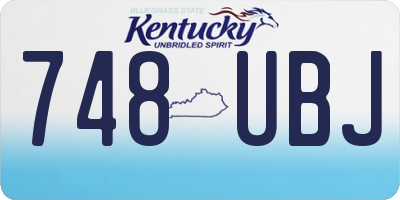 KY license plate 748UBJ