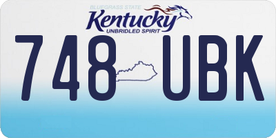 KY license plate 748UBK