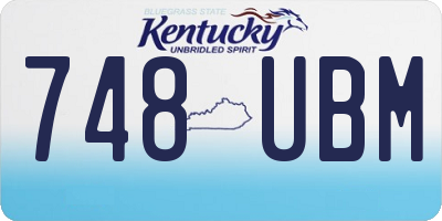 KY license plate 748UBM