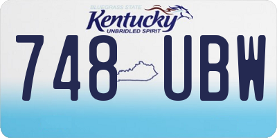 KY license plate 748UBW